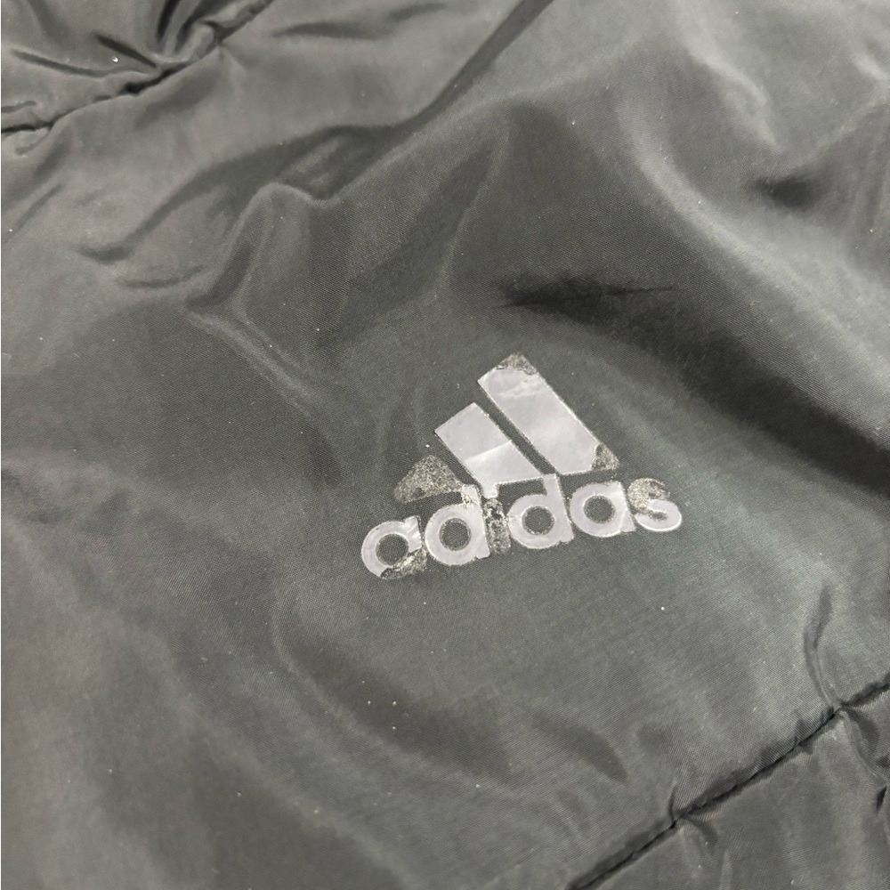 Adidas Men’s Small Black Lightweight Puffer Jacket Full Zip Athletic Coat - Picture 5 of 10
